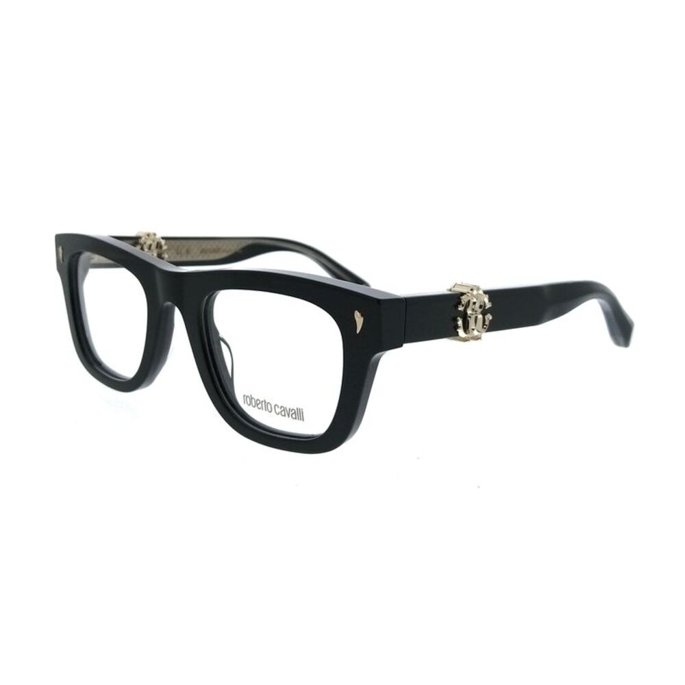 Roberto Cavalli VRC052 49700Y Shiny Black Square Unisex Optical Frames